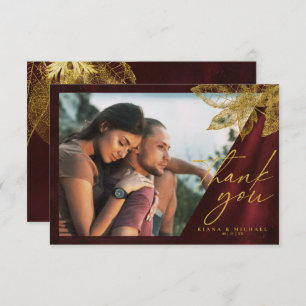 Moonlight Romance Wedding Burgundy ID881 Dankeskarte