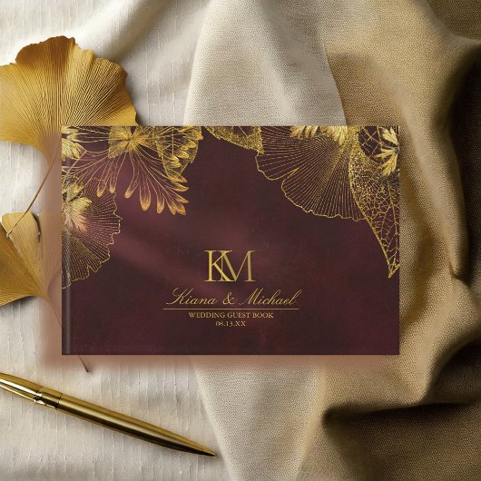 Moonlight Romance Wedding Burgundy ID881 Gästebuch