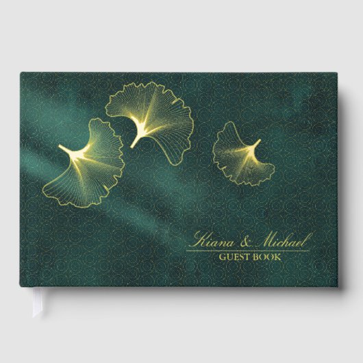 Moonlight Romance Wedding Emerald Gold ID881 Gästebuch (Vorderseite)