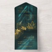 Moonlight Romance Wedding Emerald Green ID881 All In One Einladung (Innen Boden)