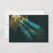 Moonlight Romance Wedding Emerald Green ID881 Dankeskarte (Rückseite)