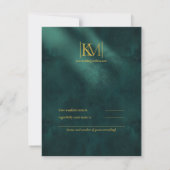Moonlight Romance Wedding Emerald Green ID881 RSVP Karte (Rückseite)