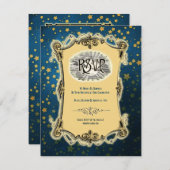Moonlight Romance Wedding RSVP Einladung (Vorne/Hinten)