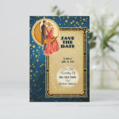 Moonlight Romance Wedding Save The Date - Blonde Einladung (Stehend Vorderseite)