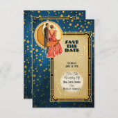 Moonlight Romance Wedding Save The Date - Brunette Einladung (Vorne/Hinten)