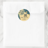 Moonlight Romance Wedding - Save the Date Runder Aufkleber (Tasche)