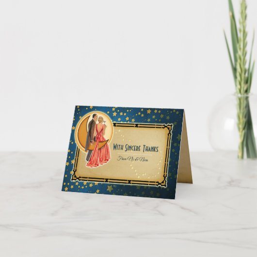 Moonlight Romance Wedding Vielen Dank - Blonde Dankeskarte (Vorderseite)