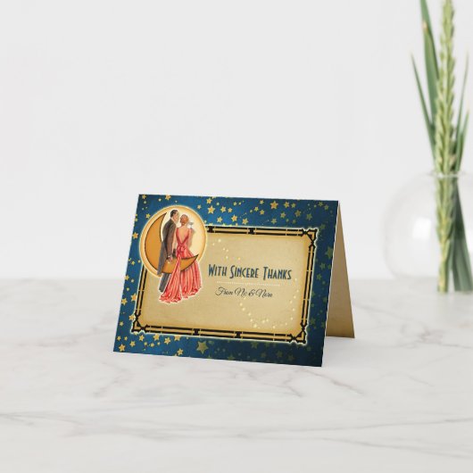 Moonlight Romance Wedding Vielen Dank - Redhead Dankeskarte (Vorderseite)