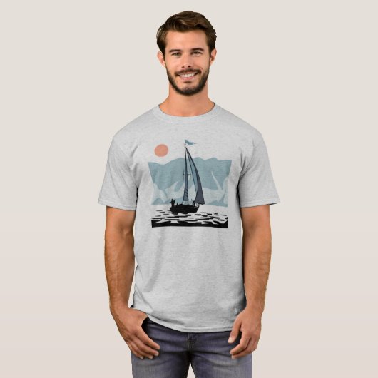 Moonlight Sailing Mens Angepasst Burnout T - Shirt (Vorne ganz)