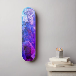 Moonlight-Skateboard Deck, Blaue und Lavendelfarbe Skateboard