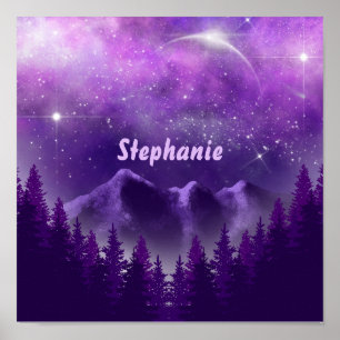 Moonlight Sky Lila Poster