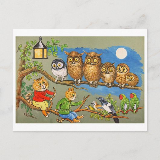 Moonlight Sonata Louis Wain Feiertagspostkarte (Vorderseite)