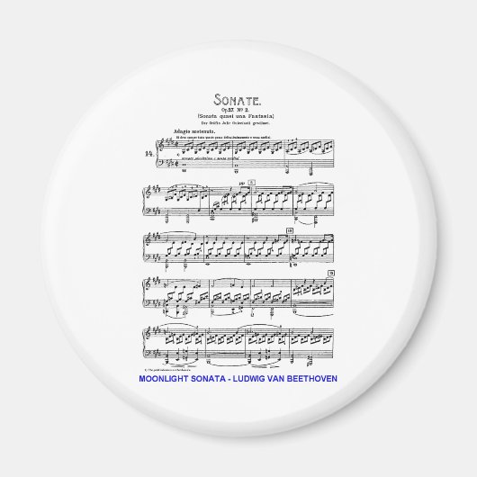 Moonlight-Sonata-Ludwig-Beethoven Magnet (Vorne)