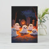 Moonlight Spooky Ghost Tales Feiertagskarte (Stehend Vorderseite)