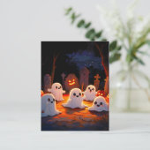 Moonlight Spooky Ghost Tales Feiertagspostkarte (Stehend Vorderseite)