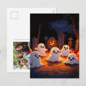 Moonlight Spooky Ghost Tales Feiertagspostkarte (Vorne/Hinten)