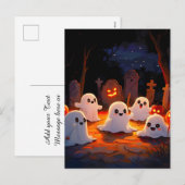 Moonlight Spooky Ghost Tales Feiertagspostkarte (Vorne/Hinten)