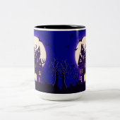 Moonlight Spuk Mansion Zweifarbige Tasse (Mittel)