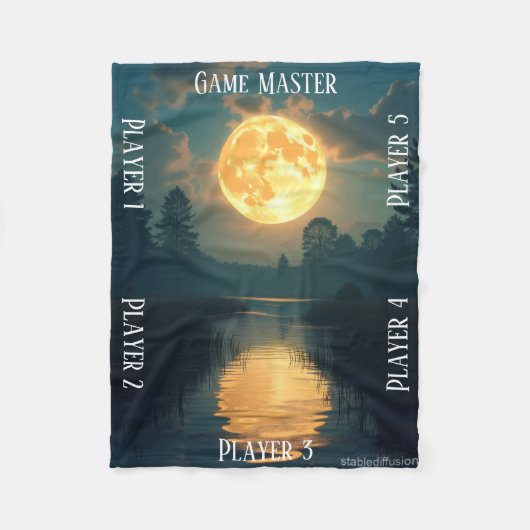 Moonlight Swamp TTRPG Tabletop Gaming board Fleecedecke (Vorderseite)