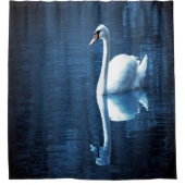 Moonlight Swan Reflection Duschvorhang (Vorderseite)