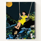 Moonlight Swing Dream Notebook - Whimsical Girl Notizblock (Rückseite)