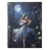 Moonlight Symphony - Dreamy Violin Playing Girl Notizblock (Vorderseite)