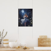 Moonlight Symphony - Dreamy Violin Playing Girl Poster (Küche)