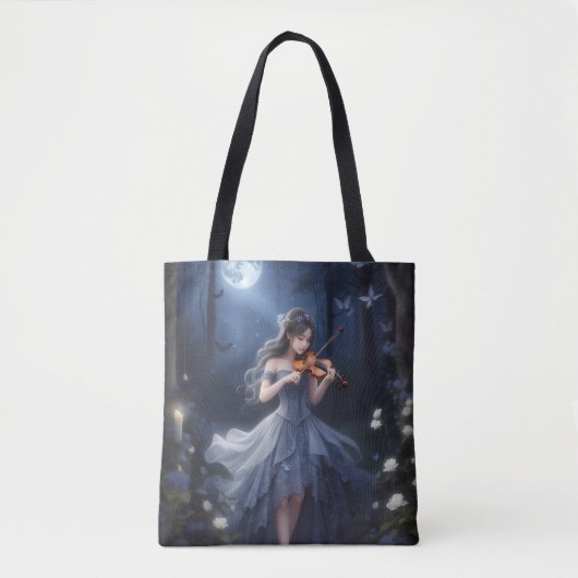 Moonlight Symphony - Dreamy Violin Playing Girl Tasche (Vorderseite)