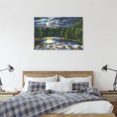 Moonlight Szene auf Catskill Bach Leinwanddruck (Insitu (Schlafzimmer))