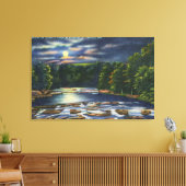 Moonlight Szene auf Catskill Bach Leinwanddruck (Insitu (Wohnzimmer))