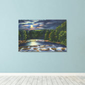 Moonlight Szene auf Catskill Bach Leinwanddruck (Insitu (Holzboden))