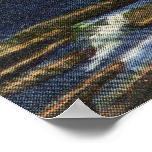 Moonlight Szene auf Catskill Bach Poster (Ecke)