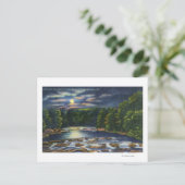 Moonlight Szene auf Catskill Bach Postkarte (Stehend Vorderseite)