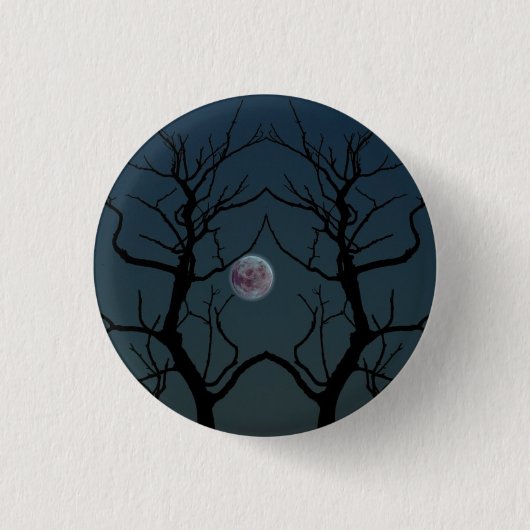 Moonlight Tree Silhouette Button (Vorderseite)