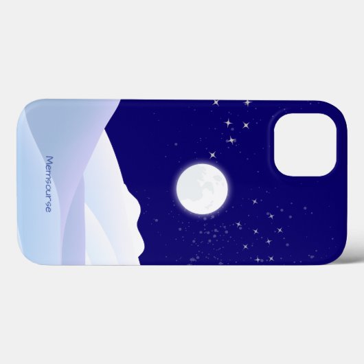 Moonlight Twinkle Snown Landschaft Moderne Case-Mate iPhone Hülle (Rückseite (Horizontal))