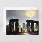 Moonlight über Stonehenge Digitale Kunst Postkarte (Vorne/Hinten)