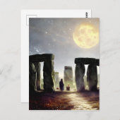 Moonlight über Stonehenge Digitale Kunst Postkarte (Vorne/Hinten)