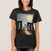 Moonlight über Stonehenge Digitale Kunst T-Shirt (Vorderseite)
