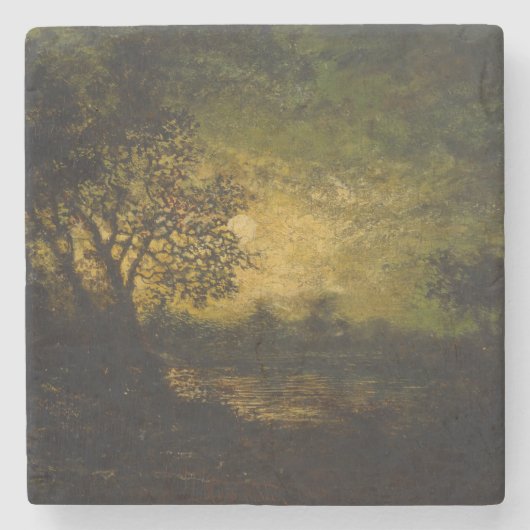 Moonlight (von Ralph Albert Blakelock) Steinuntersetzer (Vorderseite)