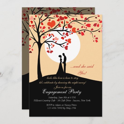 Moonlight Vorschlag Engagement Partei Einladung (Vorne/Hinten)