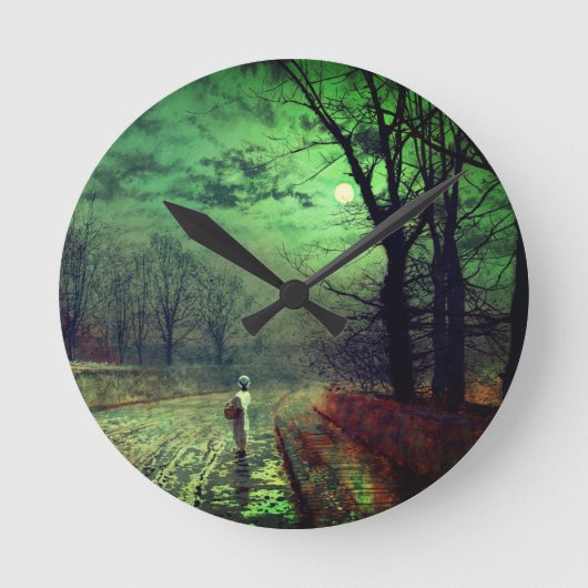 Moonlight Walk Runde Wanduhr (Vorderseite)
