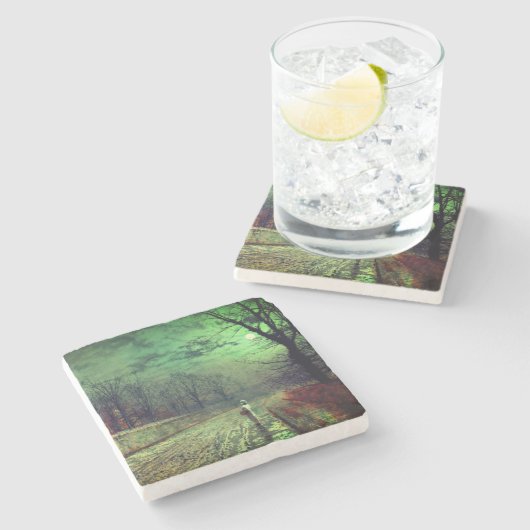 Moonlight Walk Steinuntersetzer (Seitenansicht)