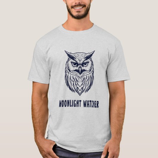 Moonlight Watcher – Mysterious Owl Design T-Shirt (Vorderseite)