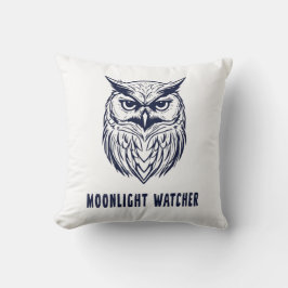 Moonlight Watcher – Mystical Owl Throw Pillow Kissen