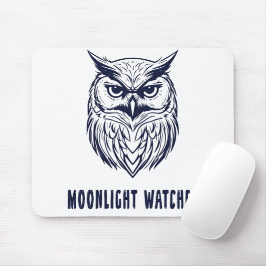 Moonlight Watcher - Owl Design - Mousepad (Mit Mouse)