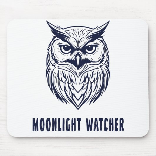 Moonlight Watcher - Owl Design - Mousepad (Vorne)