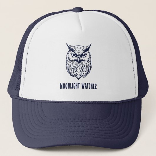 Moonlight Watcher Trucker Hat – Owl-Inspired Truckerkappe (Vorderseite)