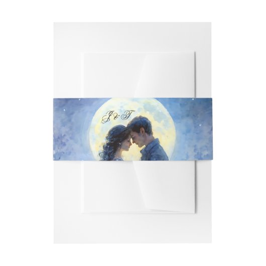 Moonlight Wedding Celestis Liebe Night Sky Thema Einladungsbanderole (Vorderseite Beispiel)