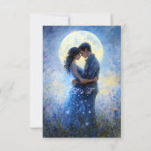 Moonlight Wedding Celestis Liebe Night Sky Thema RSVP Karte (Rückseite)