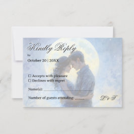 Moonlight Wedding Celestis Liebe Night Sky Thema RSVP Karte